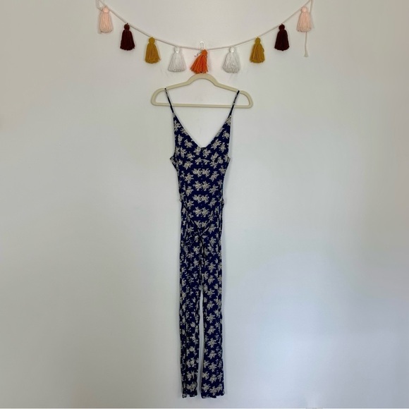 Zinga Blue Floral Print Jumpsuit Size Medium - Picture 1 of 11